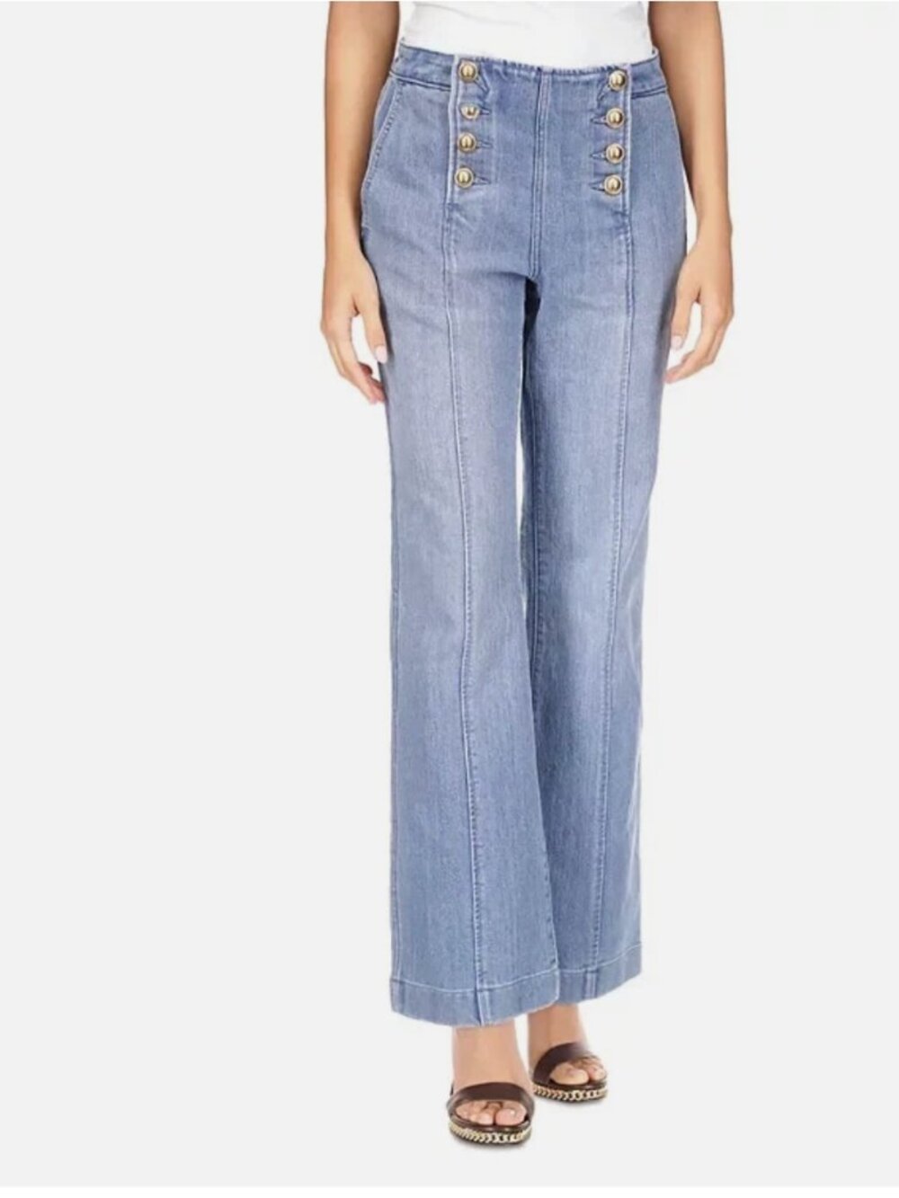 Michael Kors Flare Leg Sailor Jeans, Angel Blue, Size 6P - Picture 11 of 12